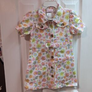 Little Lass Pink and Yellow Floral Dress